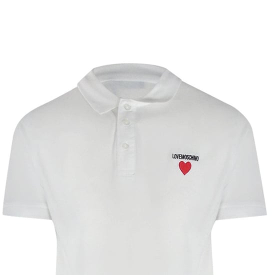 Love Moschino - Poloshirt für Herren, Baumwolle, kurzärmlig (Weiß) - Image 4