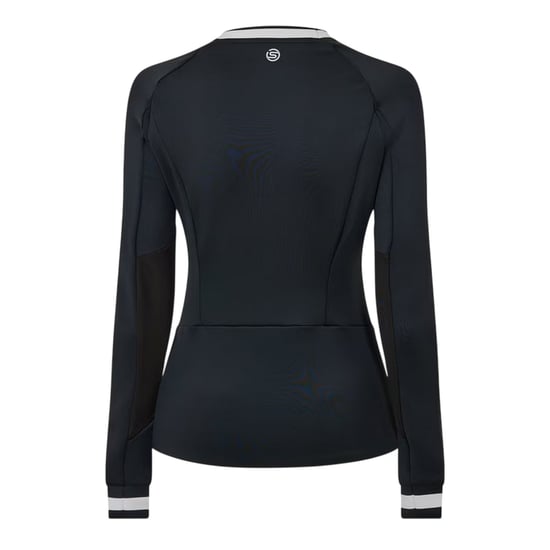 Skins - Base Layer Oberteil für Damen, mit kurzem Reißverschluss (Schwarz) - Image 3