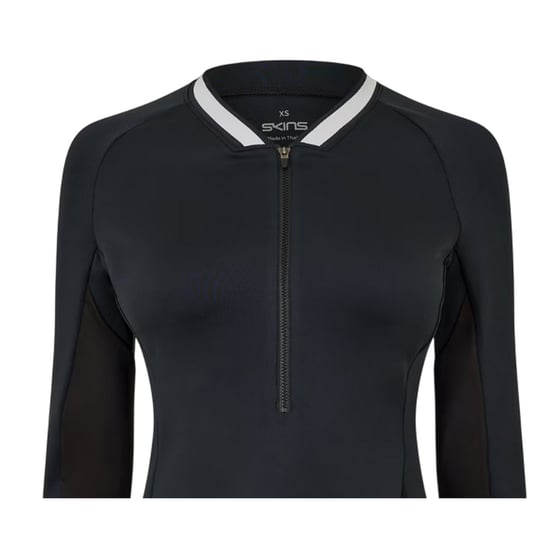 Skins - Base Layer Oberteil für Damen, mit kurzem Reißverschluss (Schwarz) - Image 4
