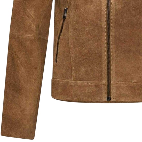 Elle - "Moto" Jacke für Damen, Wildleder (Hellbraun) - Image 3
