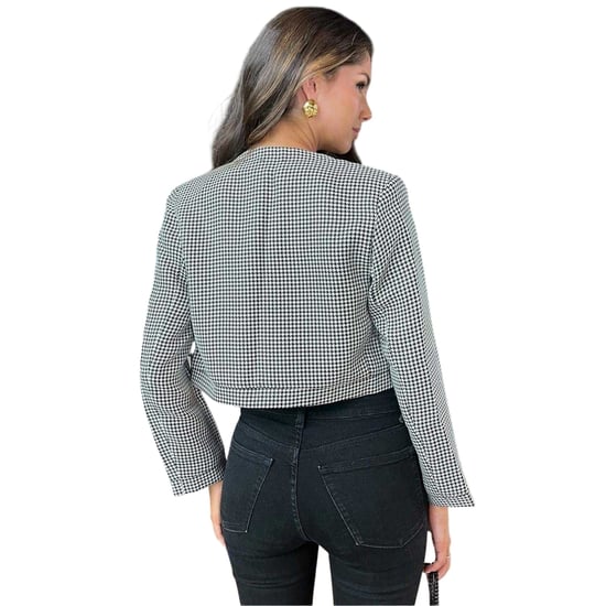 AX Paris - Jacke für Damen, Zweireihig, Maßgeschneidert (Schwarz/Weiß) - Image 2