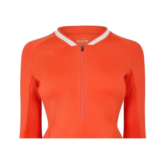 Skins - Base Layer Oberteil für Damen, mit kurzem Reißverschluss (Rot) - Image 3