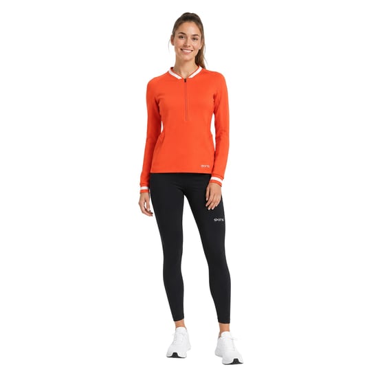 Skins - Base Layer Oberteil für Damen, mit kurzem Reißverschluss (Rot) - Image 4