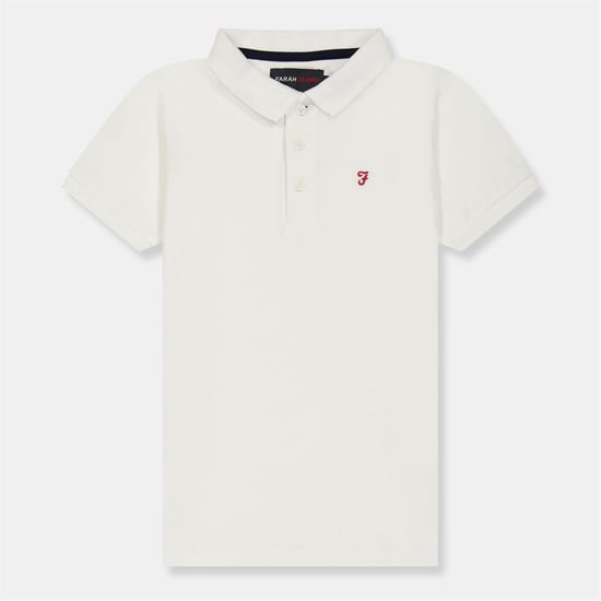 Farah - "Bugsworth" Poloshirt für Jungen, kurzärmlig (Weiß/Rot) - Image 1