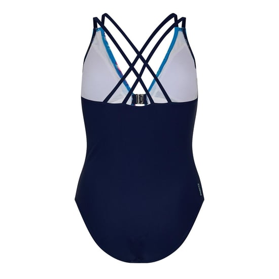 Zoggs - "Wild Rose" Badeanzug für Damen, Gekreuzte Rückenträger (Blau) - Image 2