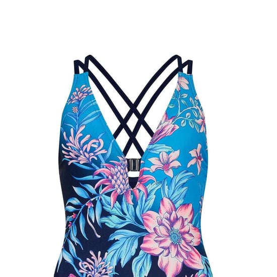 Zoggs - "Wild Rose" Badeanzug für Damen, Gekreuzte Rückenträger (Blau) - Image 3