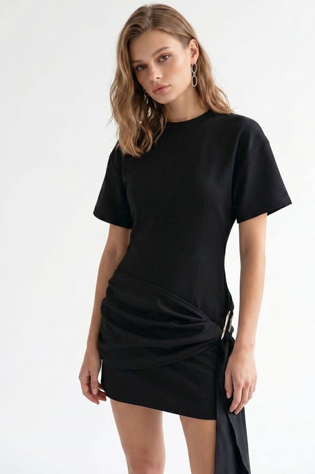 Krepp-gewebtes Minikleid - Image 1