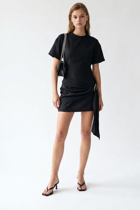 Krepp-gewebtes Minikleid - Image 2