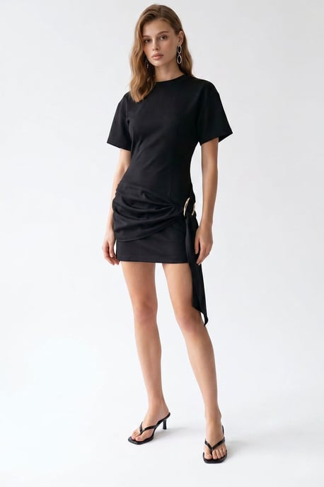 Krepp-gewebtes Minikleid - Image 3