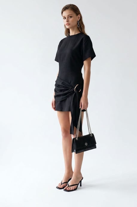 Krepp-gewebtes Minikleid - Image 4