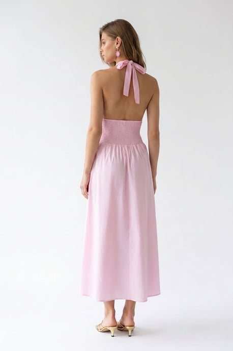 Damen Baumwoll-Popeline Halter Maxi-Kleid - Image 5
