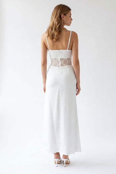 Ärmelloses Satin-Maxikleid mit quadratischem Ausschnitt - Image 4