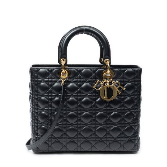 Large Lady Dior Zip Schultertasche - Image 1