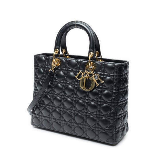 Large Lady Dior Zip Schultertasche - Image 2