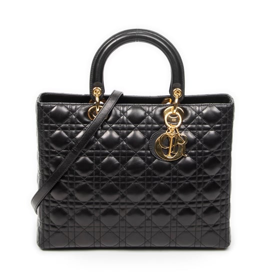 Large Lady Dior Zip Schultertasche - Image 1