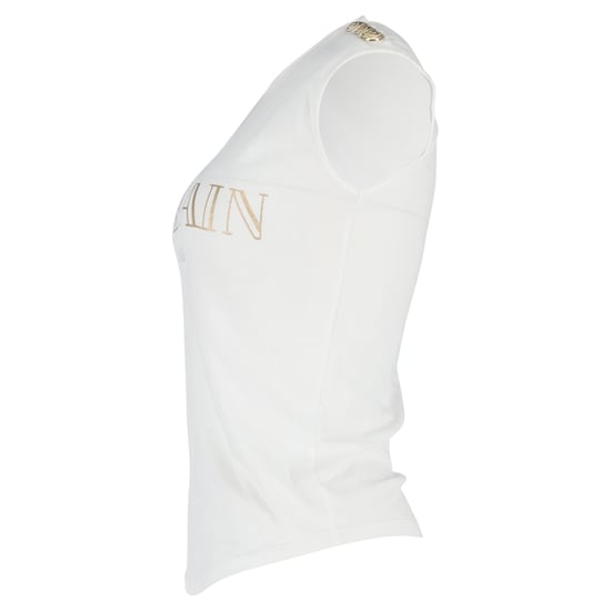 Balmain Logo-Druck Tanktop aus weißer Baumwolle - Image 2
