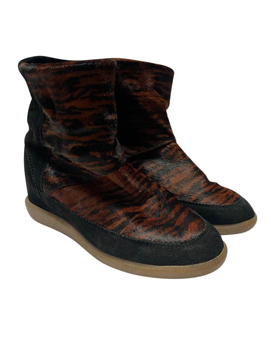Isabel Marant Stiefeletten mit Tigerprint aus braunem Wildleder - Image 3