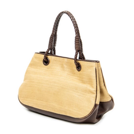 Vintage Straw Tote Schultertasche - Image 2