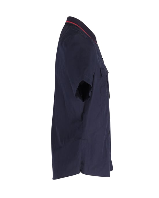 Gucci gestreiftes Kragenhemd aus navyblauer Baumwolle - Image 2