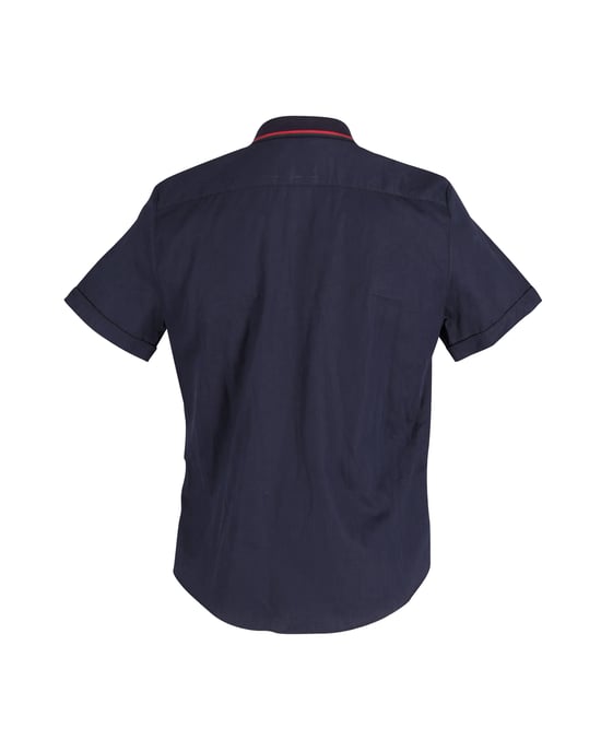 Gucci gestreiftes Kragenhemd aus navyblauer Baumwolle - Image 3