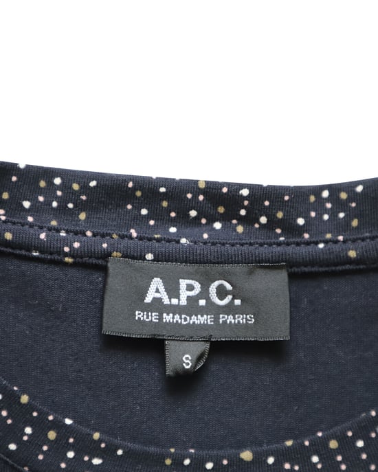A.P.C. Pre-owned Polka‑Dot T-Shirt mit Rundhalsausschnitt, kurzärmelig, Baumwolle - Schwarz - Image 4