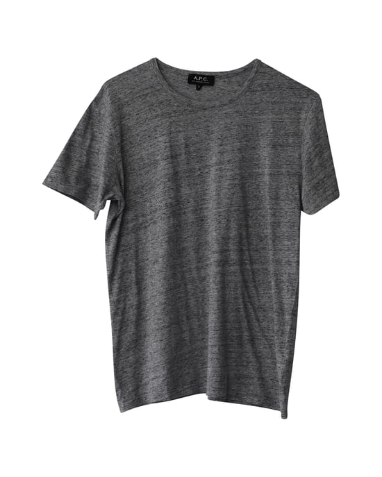 A.P.C. Kurzarm Crewneck T-Shirt aus grauer Baumwolle - Image 1