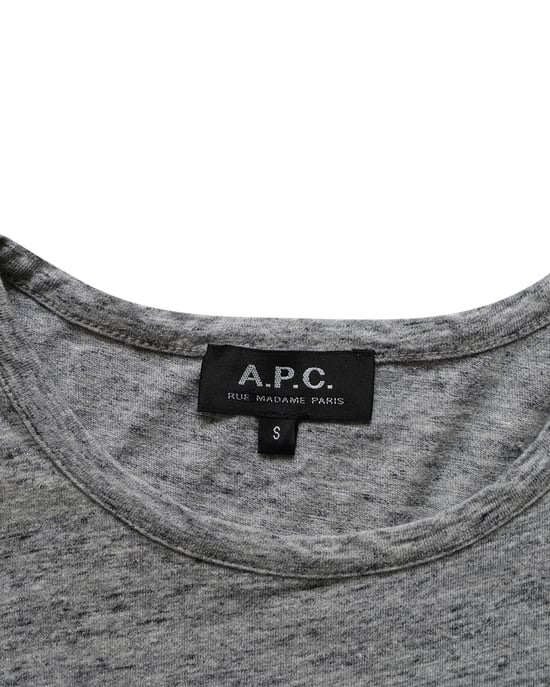 A.P.C. Kurzarm Crewneck T-Shirt aus grauer Baumwolle - Image 3