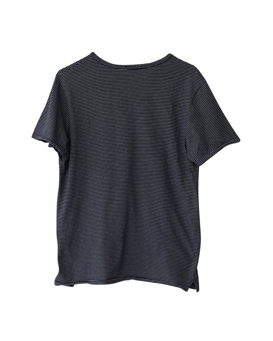 A.P.C. Gestreiftes kurzärmliges Rundhals-T-Shirt aus marineblauem Baumwollstoff - Image 2