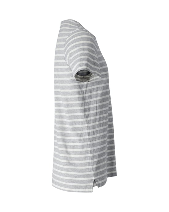 Hugo Boss Tessler Slim-Fit Streifen-T-Shirt aus weißem und hellblauem Baumwolljersey - Image 2