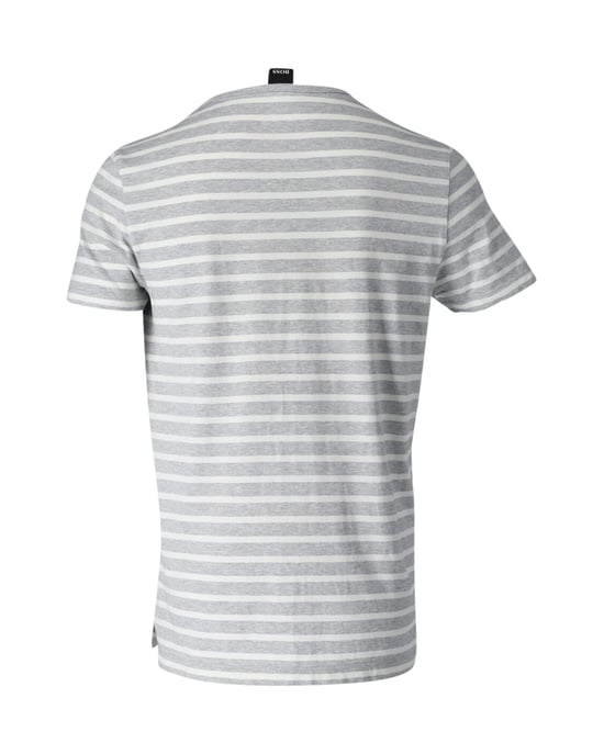 Hugo Boss Tessler Slim-Fit Streifen-T-Shirt aus weißem und hellblauem Baumwolljersey - Image 3