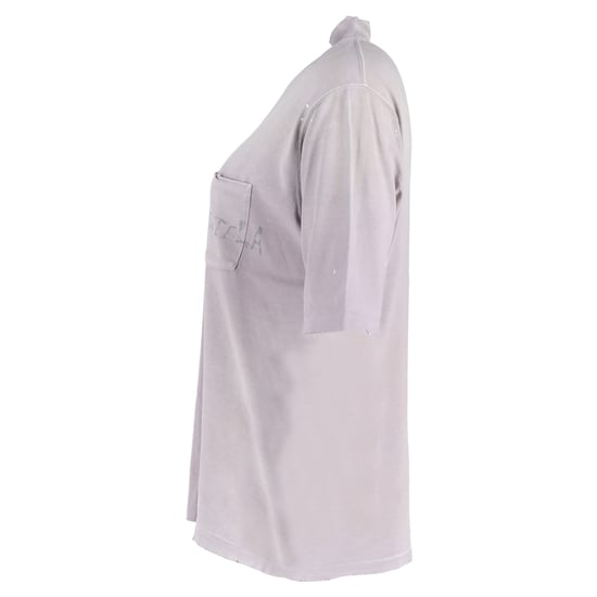Maison Margiela T-Shirt mit handgeschriebenem Logo aus lila Baumwolle - Image 2