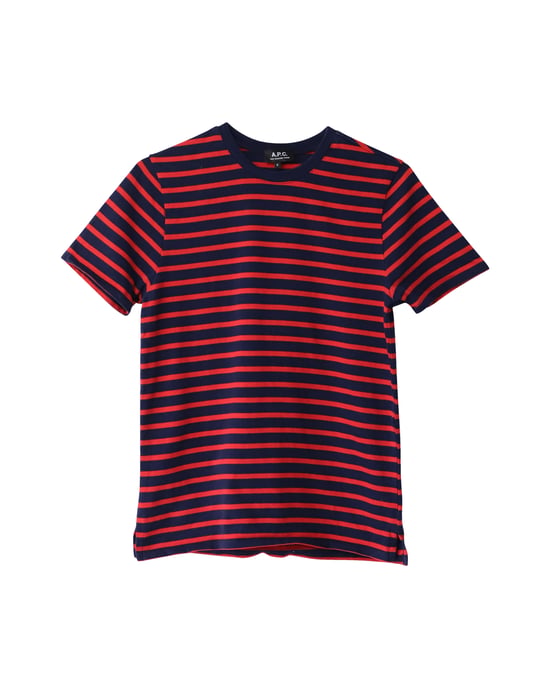 A.P.C. Gestreiftes T-Shirt aus roter Baumwolle - Image 1