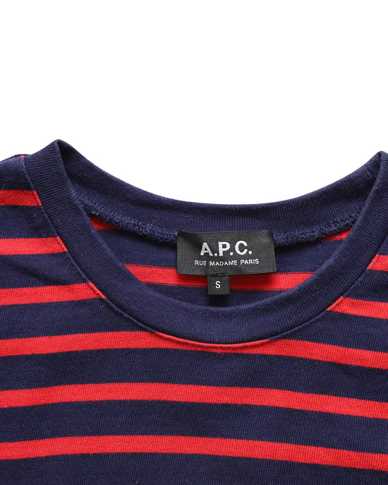 A.P.C. Gestreiftes T-Shirt aus roter Baumwolle - Image 3