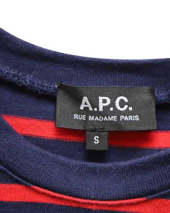 A.P.C. Gestreiftes T-Shirt aus roter Baumwolle - Image 4