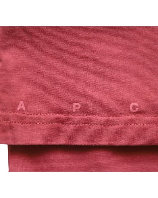 A.P.C. Kurzarm Crewneck T-Shirt mit Tasche aus roter Baumwolle - Image 5