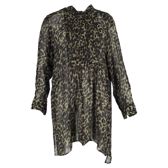 Étoile Isabel Marant Cray Leo-Print Mini-Kleid aus grüner Viskose - Image 1