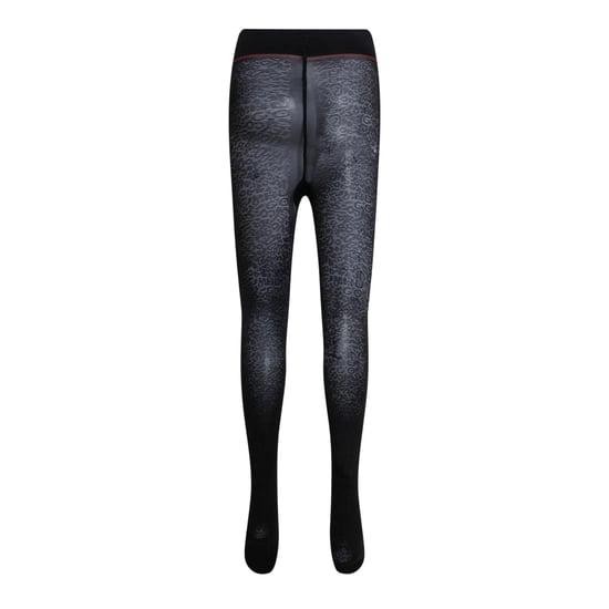 Hugo - Strumpfhosen für Damen, Logo, Leo-Muster (Schwarz) - Image 2
