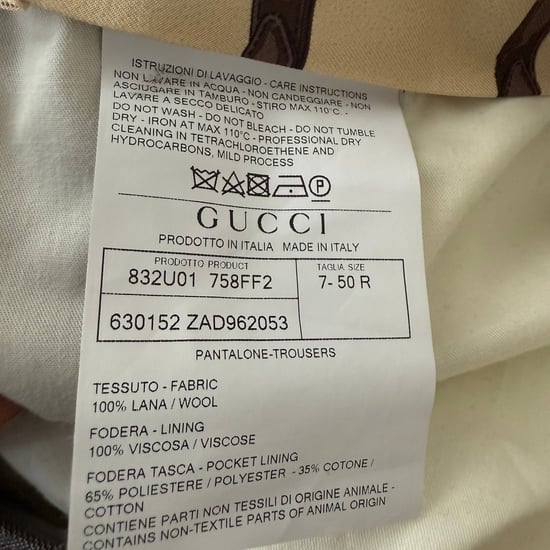 Gucci Fischgrätstreifenhose aus brauner Wolle - Image 4