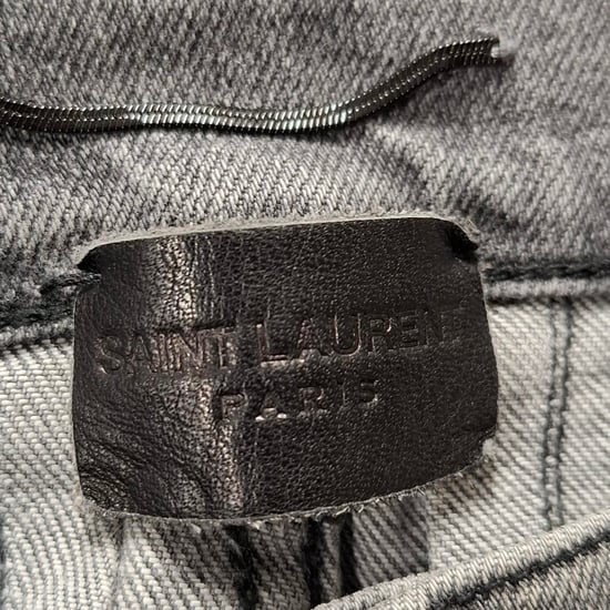 Saint Laurent Slim Fit Jeans aus grauem Baumwoll-Denim - Image 3