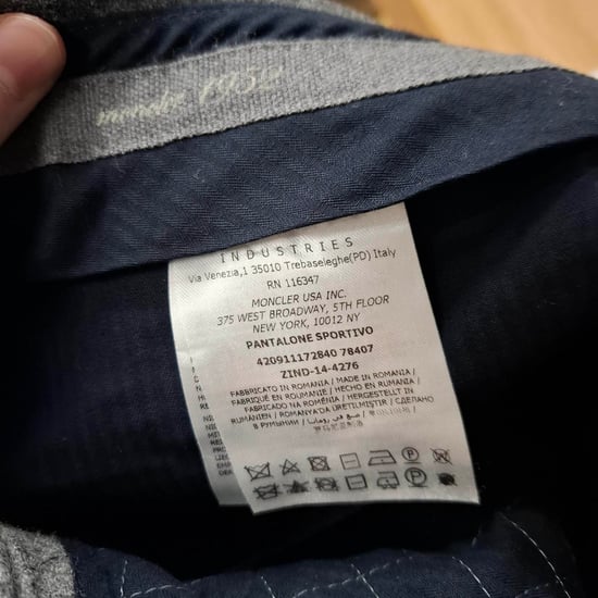 Moncler Hose mit mittelhohem Bund und geradem Bein aus grauer Wolle - Image 3