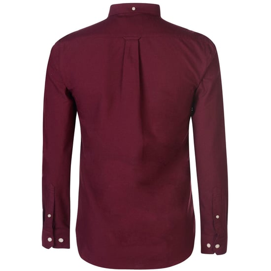 Farah - Button-Down-Hemd für Herren, Oxford-Stil, Langärmlig (Burgunderrot) - Image 2