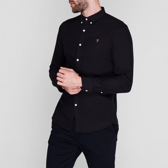 Farah - Button-Down-Hemd für Herren, Oxford-Stil, Langärmlig (Marine) - Image 3