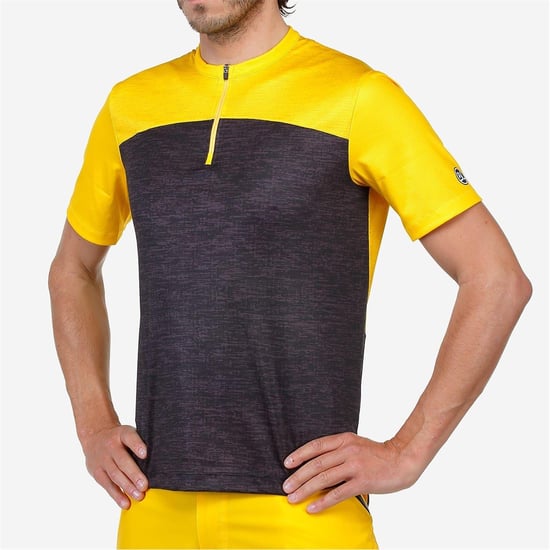 Bicycle Line - "Sentiero" Radfahr-Trikot für Herren, kurzärmlig (Schwarz/Gelb) - Image 3