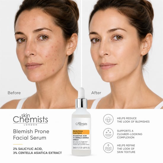 skinChemists Gesichtsserum für unreine Haut (30 ml) mit 2 % Salicylsäure und 3 % Centella Asiatica - Image 2