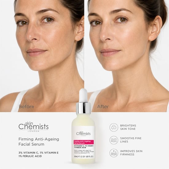 skinChemists Anti-Aging-Gesichtsserum mit 3 % Vitamin C, 1 % Ferulasäure und 1 % Vitamin E, 30 ml - Image 2