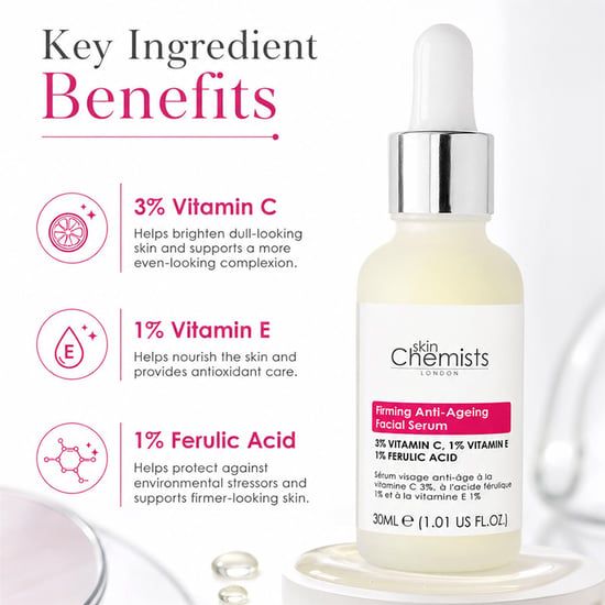 skinChemists Anti-Aging-Gesichtsserum mit 3 % Vitamin C, 1 % Ferulasäure und 1 % Vitamin E, 30 ml - Image 5