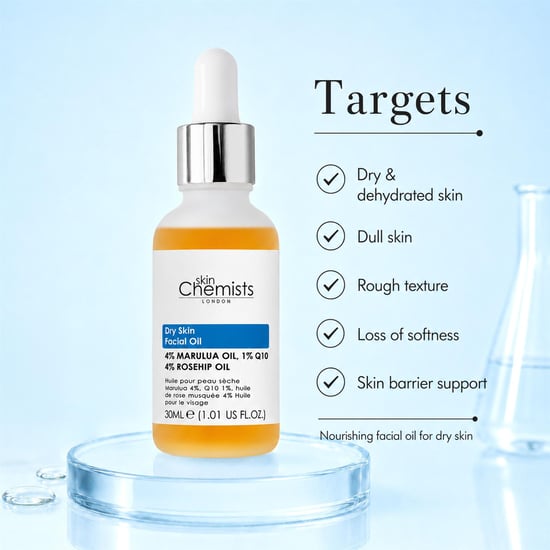 skinChemists Anti-Aging-Gesichtsserum für trockene Haut, 30 ml, mit Marulaöl (4 %), Q10 (1 %) und Hagebuttenöl (4 %) - Image 3