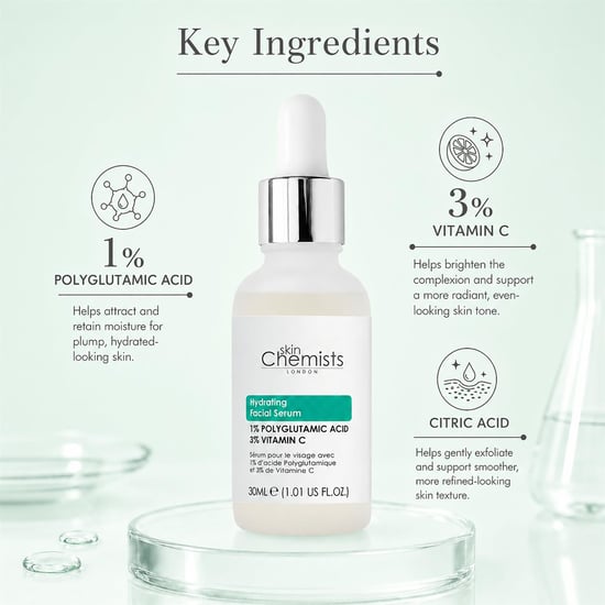 skinChemists Feuchtigkeitsspendendes Gesichtsserum mit 1 % Polyglutaminsäure und 3 % Vitamin C, 30 ml - Image 3