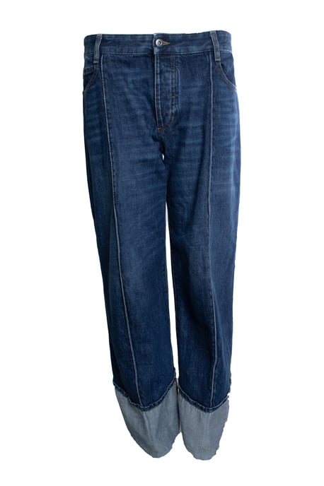 Bottega Veneta, verkürzte und umgeschlagene Jeans in Blau - Image 1