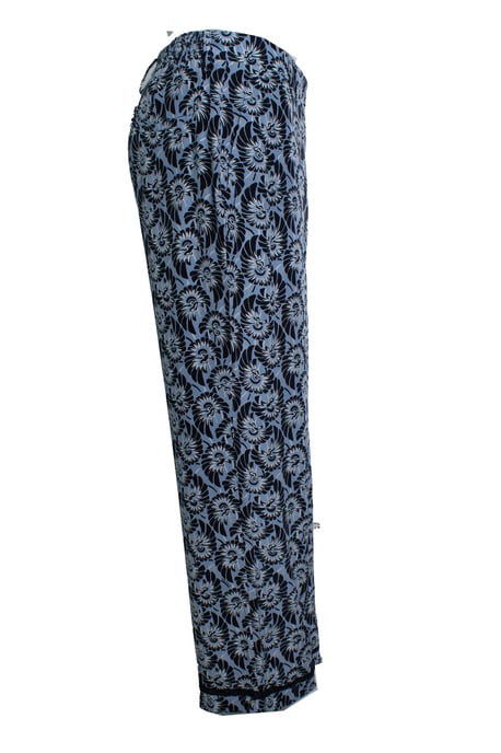 Prada, blaue, lässige Seidenhose mit Blumenmuster - Image 2